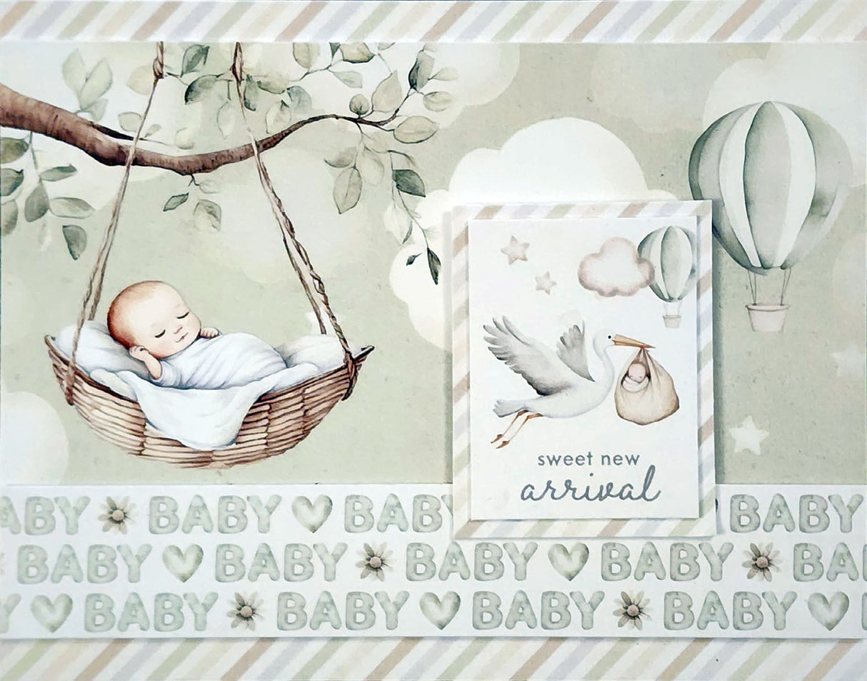 Papercuts Cardmaking Kit - Boho Baby 35095 - Includes 4x6" Clear Stamp & Die Set - Paper Rose Studio