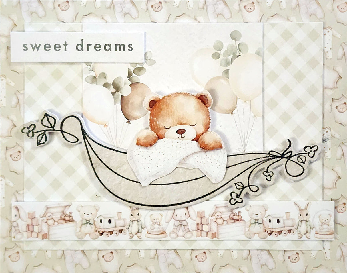 Papercuts Cardmaking Kit - Boho Baby 35095 - Includes 4x6" Clear Stamp & Die Set - Paper Rose Studio