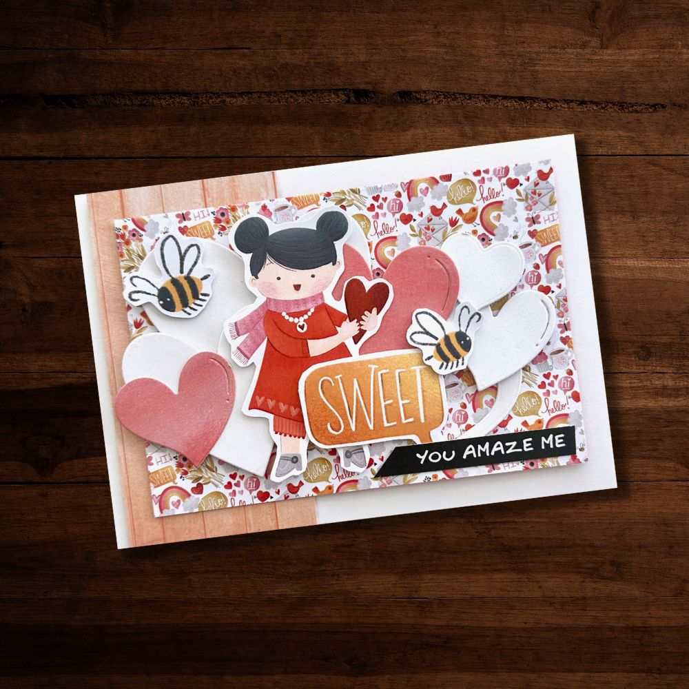 Bubble Love Hearts Metal Cutting Die 28867 - Paper Rose Studio