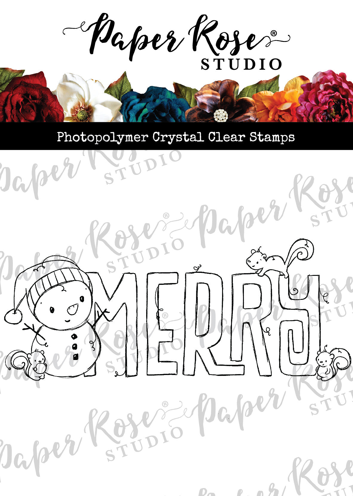 Christmas Merry Word Clear Stamp 31013 – Paper Rose Studio USA