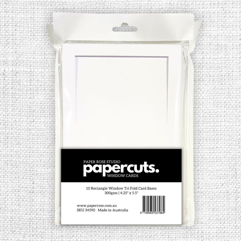 Rectangle Window Tri Fold White Card Bases - 4.25 x 5.5" - 10 pieces 34590 - Paper Rose Studio