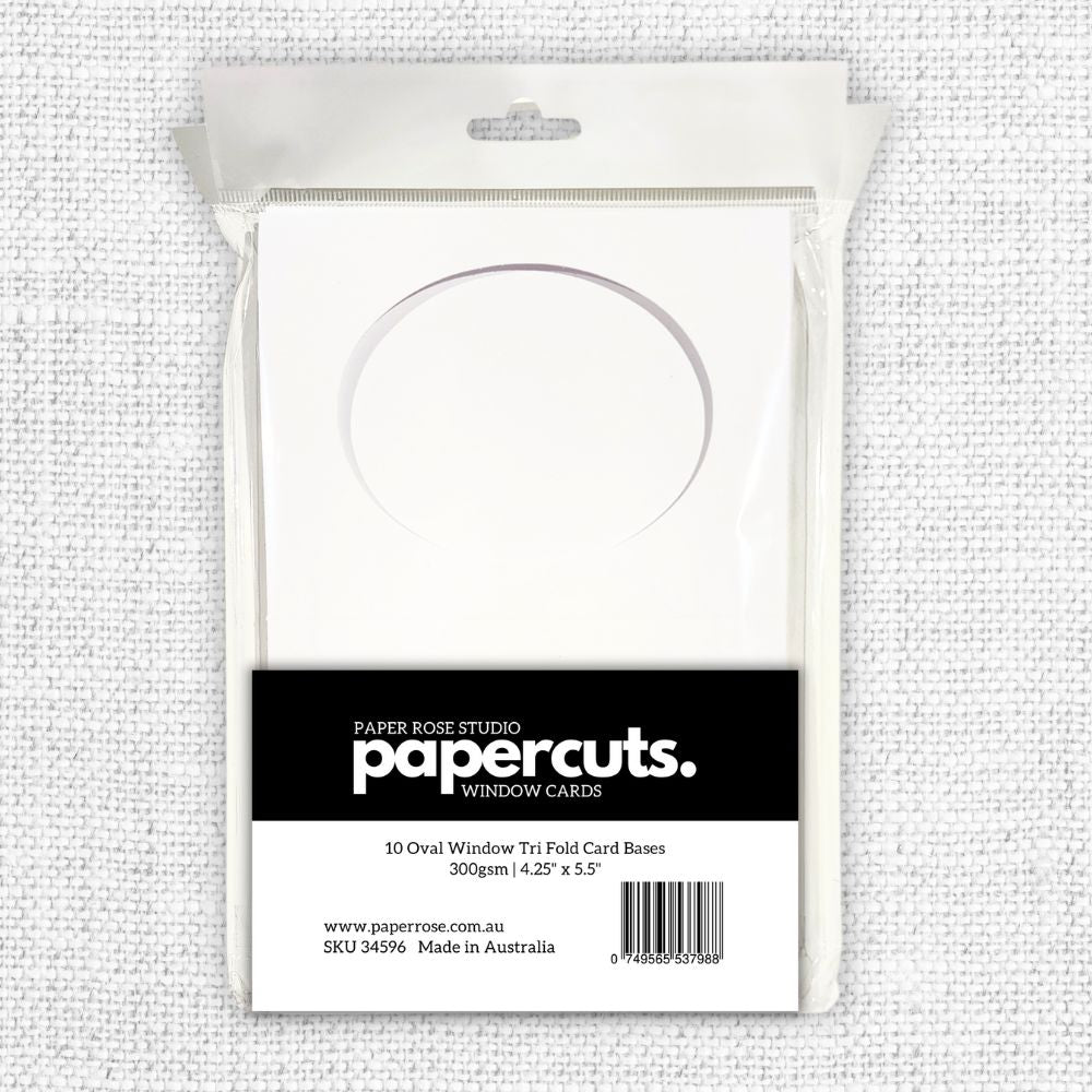 Oval Window Tri Fold White Card Bases - 4.25 x 5.5" - 10 pieces 34596 - Paper Rose Studio