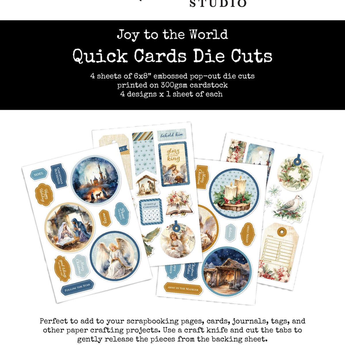 Joy to the World 6x8" Quick Cards Embossed Die Cuts 35563 – Paper Rose USA