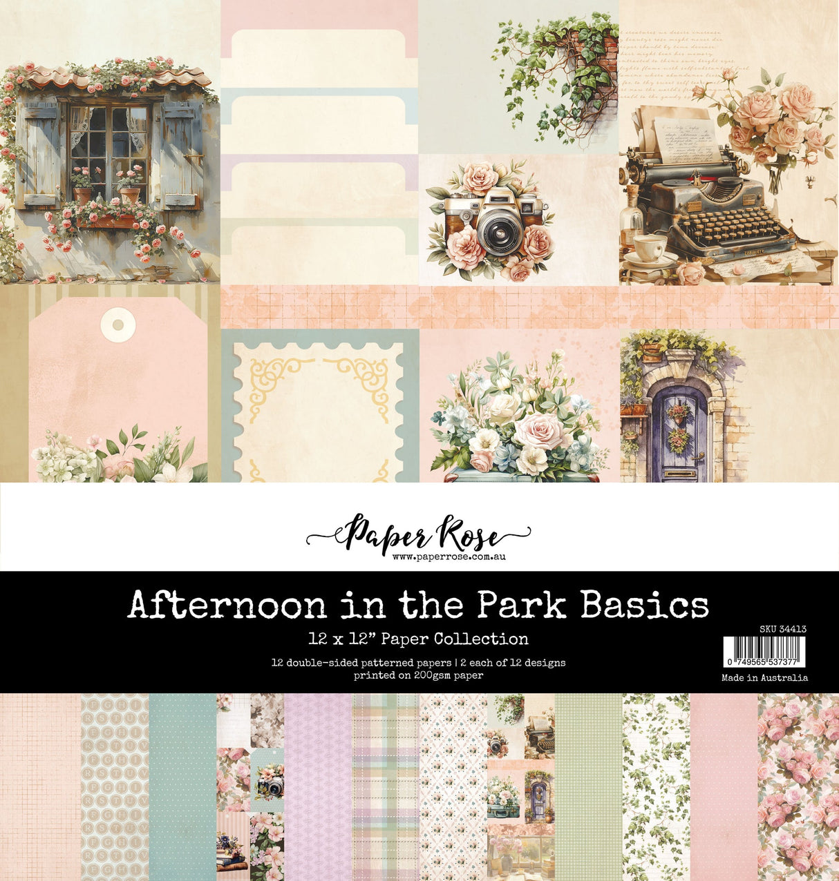 Afternoon in the Park Basics 12x12 Paper Collection 34413 - Paper Rose Studio