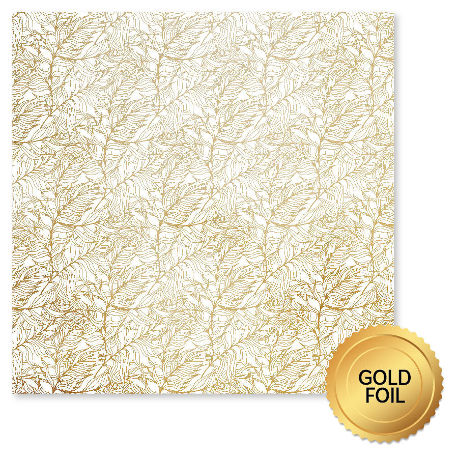 Blooming Proteas Gold Foil C 12x12 Paper (6pc Bulk Pack) 30756 - Paper Rose Studio