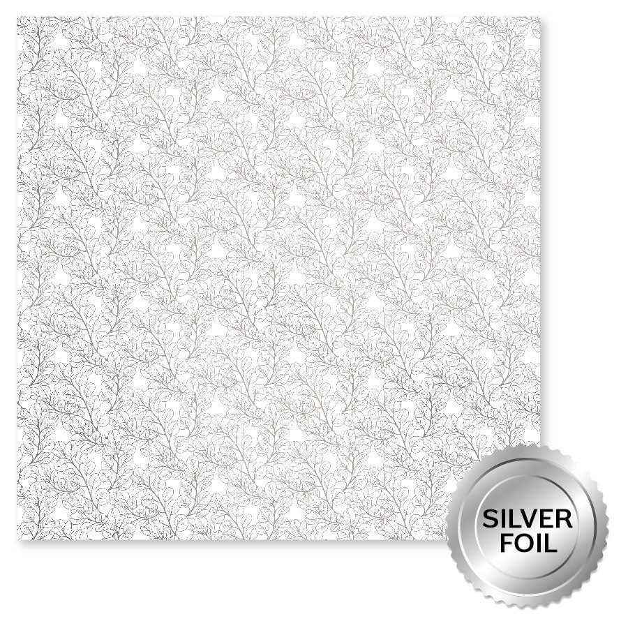 Blooming Proteas Silver Foil B 12x12 Paper (6pc Bulk Pack) 30777 - Paper Rose Studio