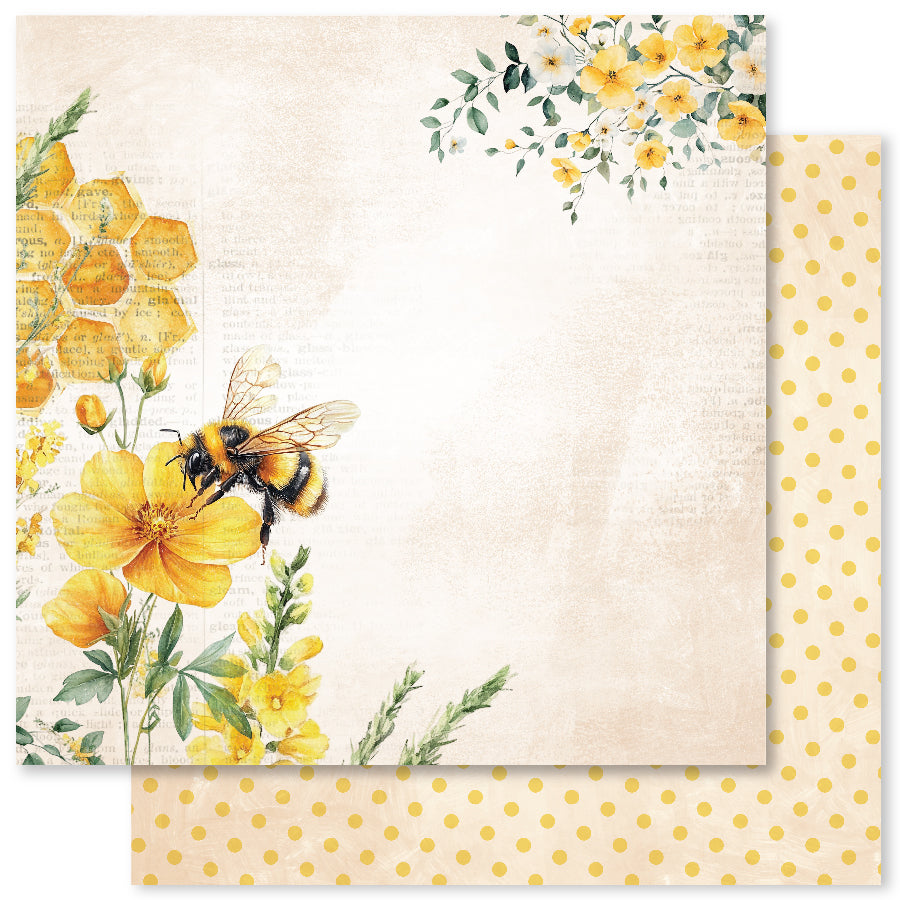 Bees & Butterflies Basics D 12x12 Paper (12pc Bulk Pack) 33573 - Paper Rose Studio