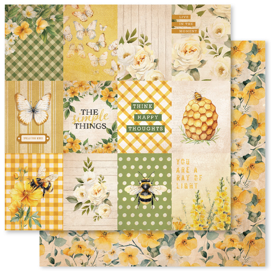 Bees & Butterflies C 12x12 Paper (12pc Bulk Pack) 33546 - Paper Rose Studio