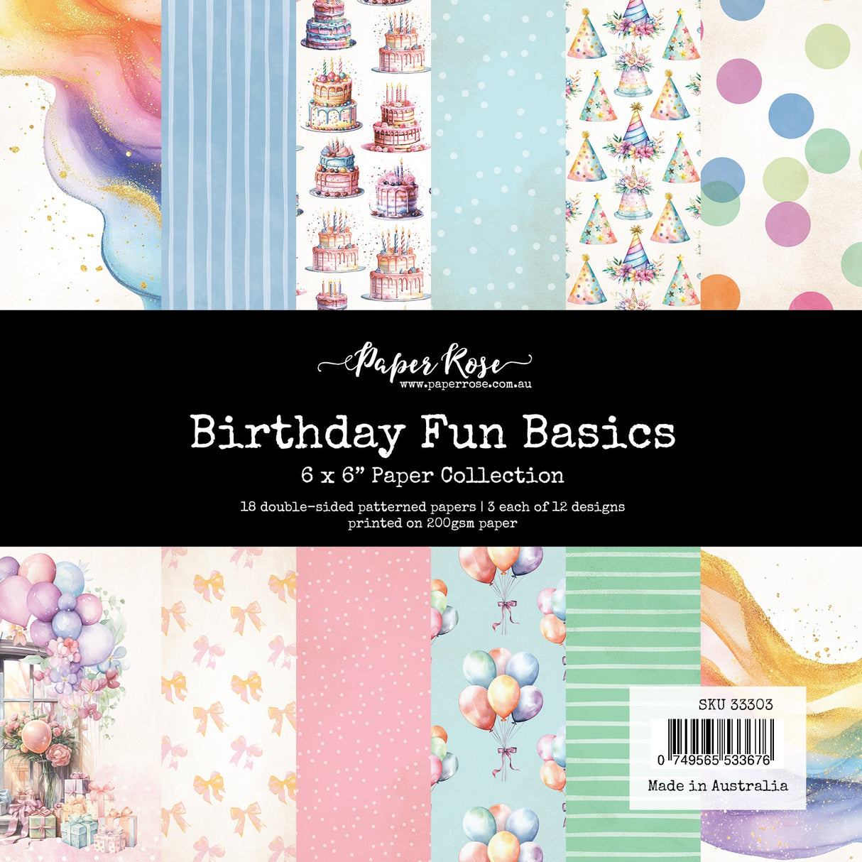 Birthday Fun Basics 6x6 Paper Collection 33303 - Paper Rose Studio