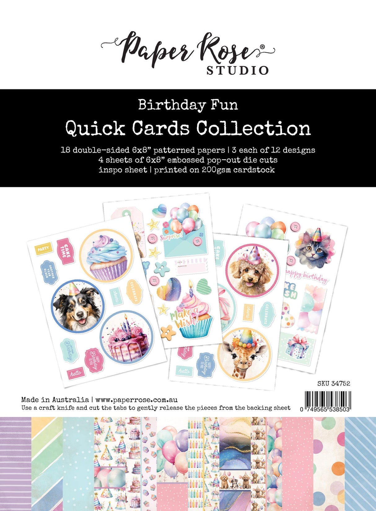 Birthday Fun 6x8" Quick Cards Collection 34752 - Paper Rose Studio