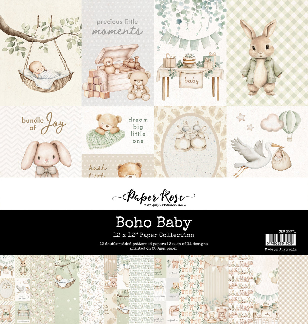 Boho Baby 12x12 Paper Collection 35071 - Paper Rose Studio