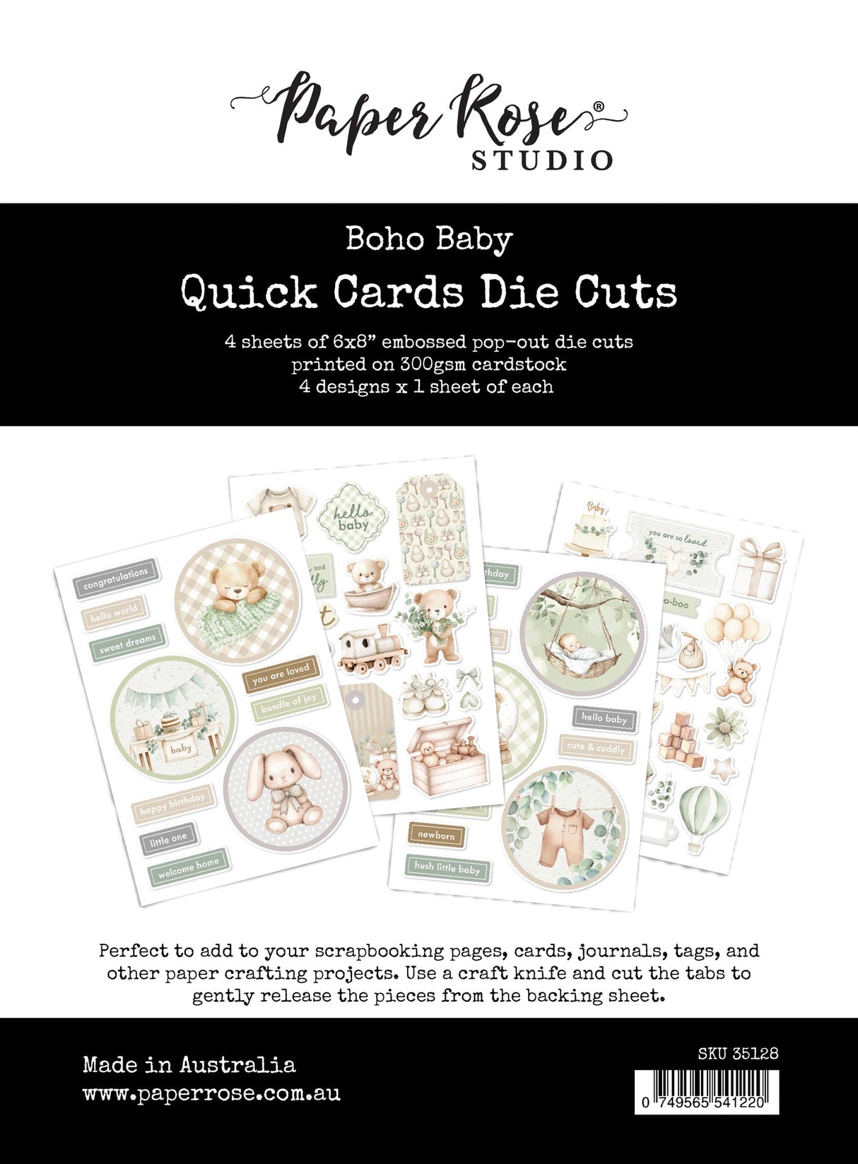 Boho Baby Quick Card Die Cuts 35128 - Paper Rose Studio