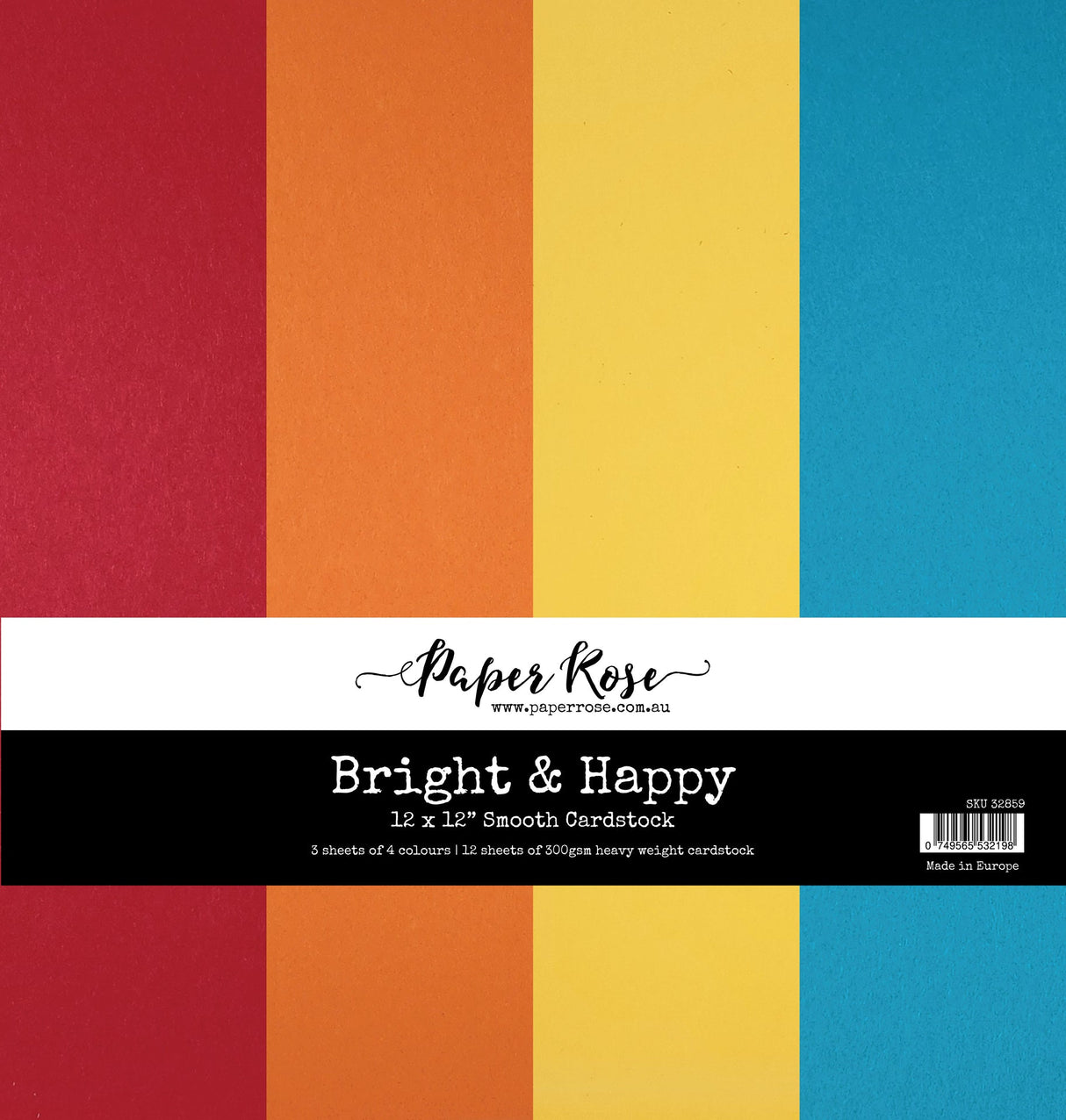 Bright & Happy Assorted Smooth Cardstock A3 300GSM 24 sheets - Paper Rose Studio