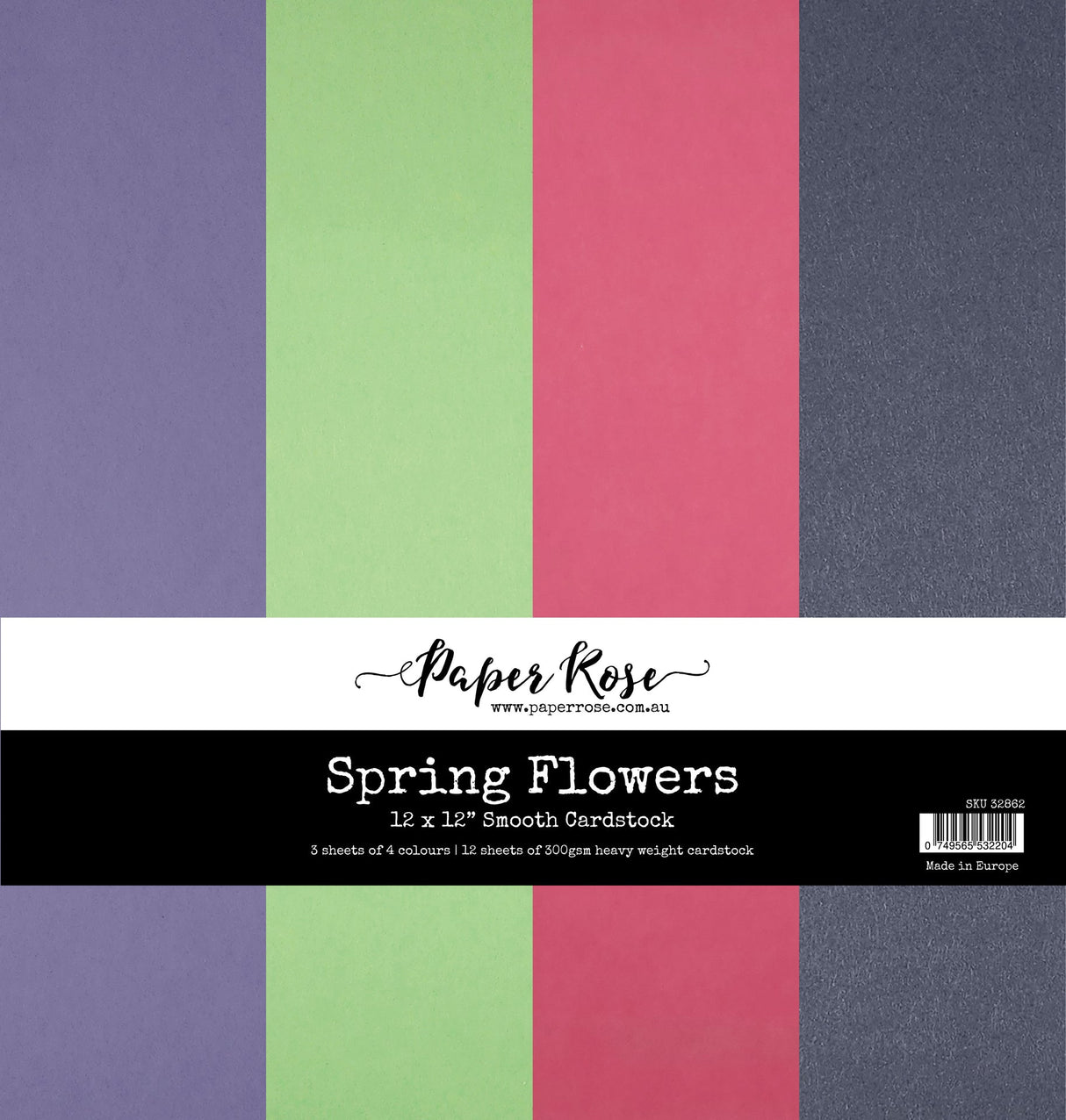 Spring Flowers Assorted Smooth Cardstock A3 300GSM 24 sheets - Paper Rose Studio