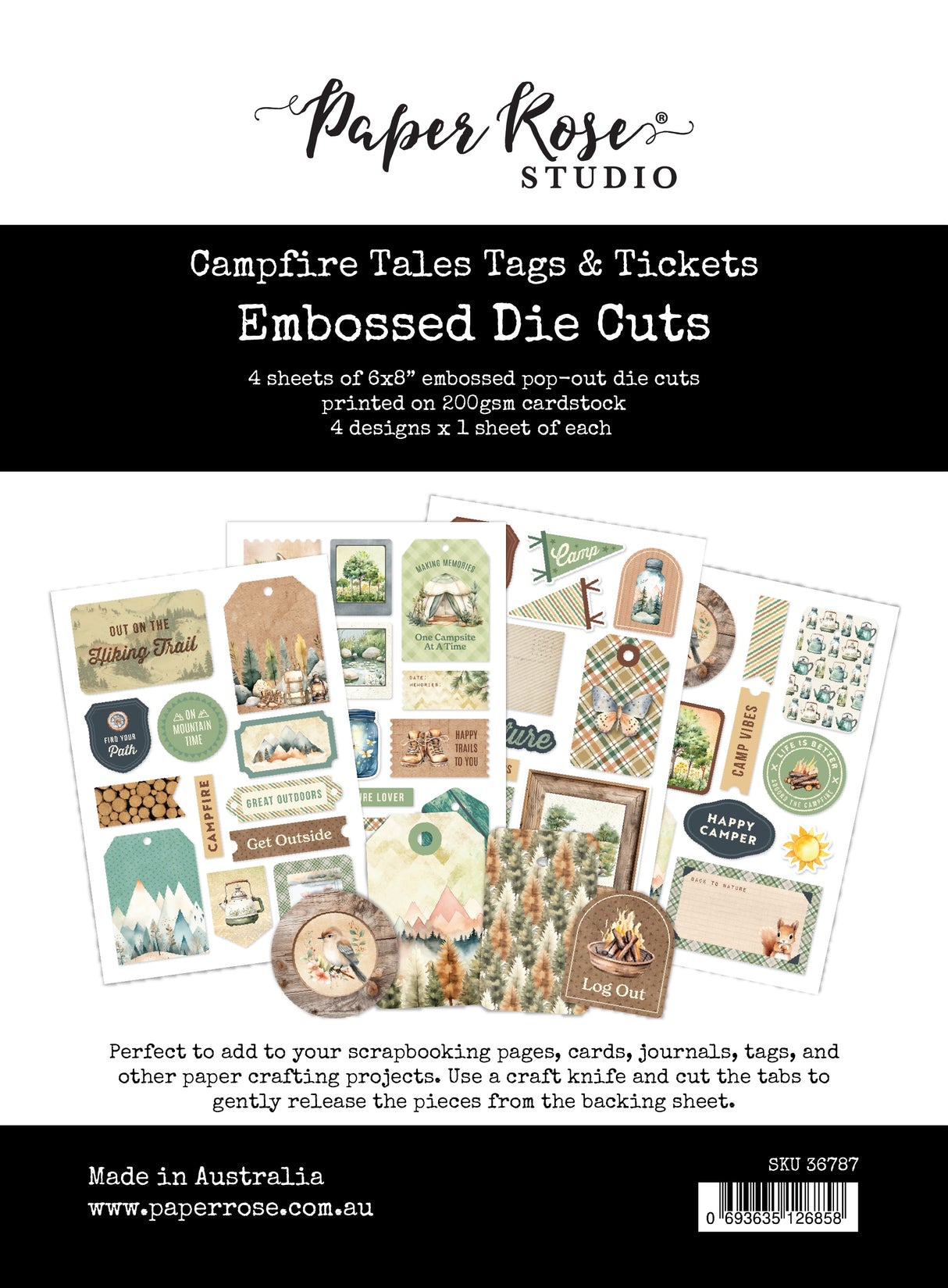Campfire Tales 6x8" Tags & Tickets Embossed Die Cuts 36787