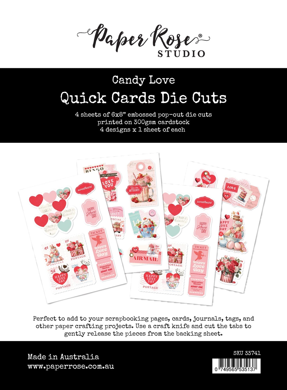 Candy Love 6x8" Quick Cards Die Cuts 33741 - Paper Rose Studio