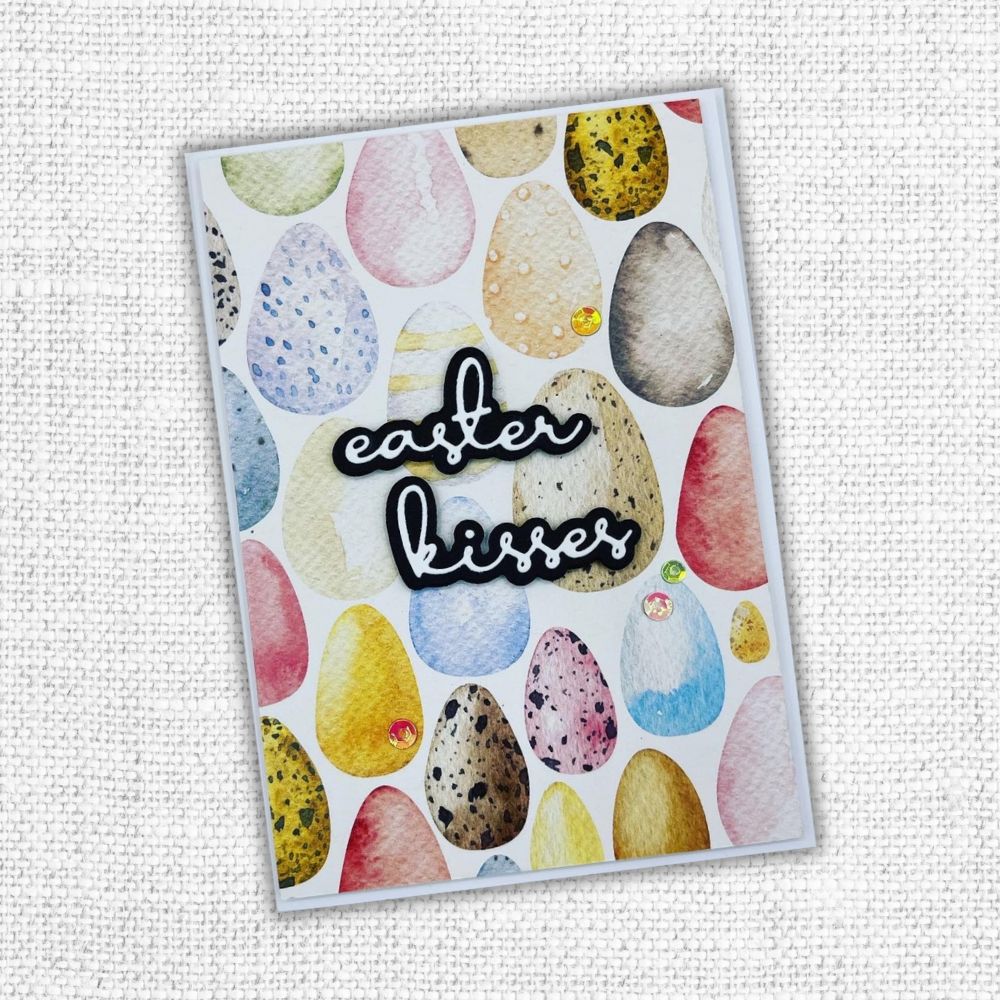 Easter Bunny Kisses Fine Script Metal Cutting Die 21291 - Paper Rose Studio