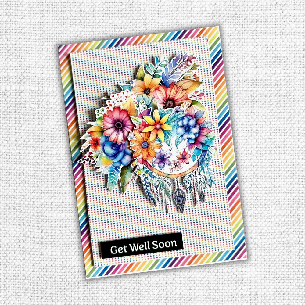 Rainbow Twirl Bouquets Cut Aparts Paper Pack 31073 - Paper Rose Studio