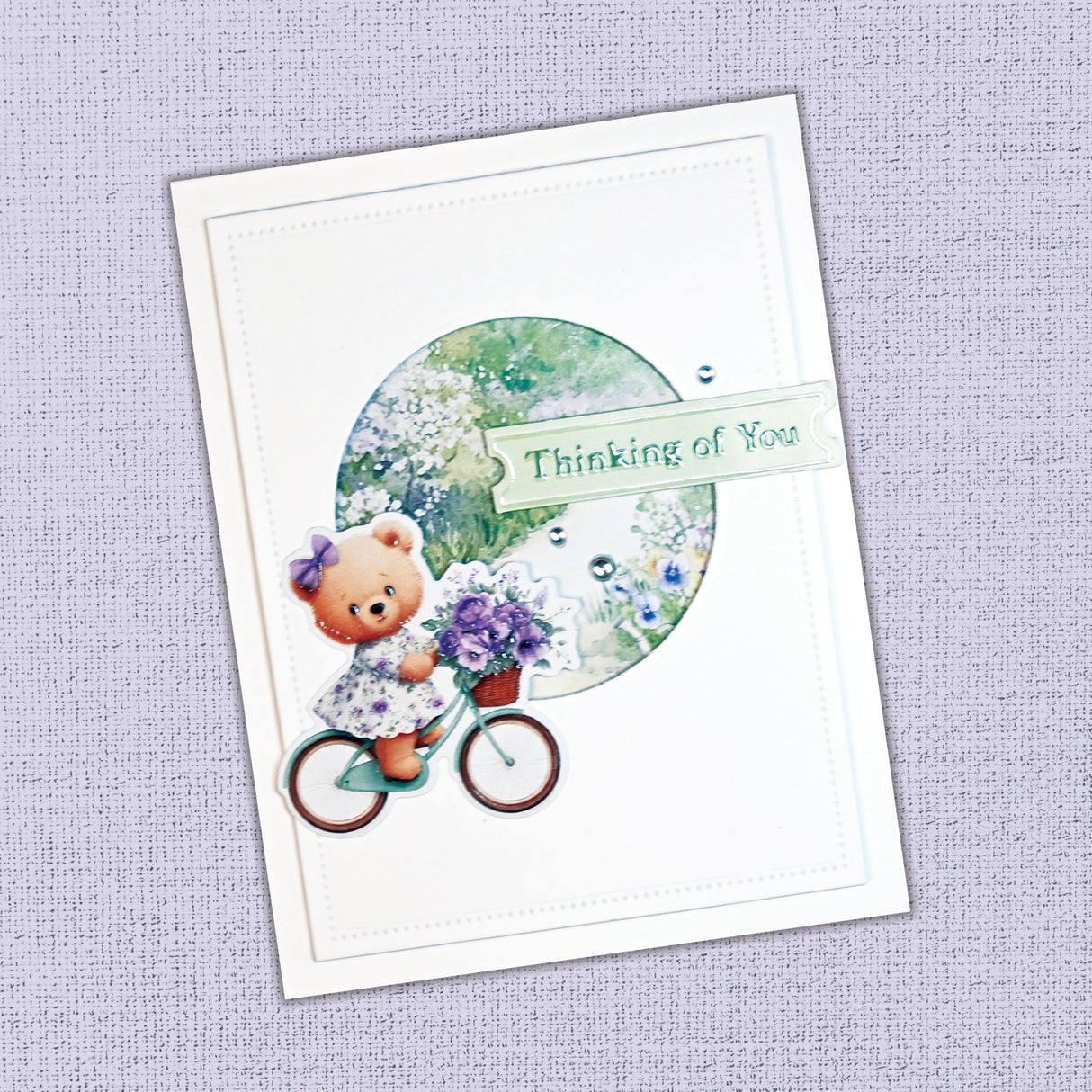 Petals & Pansies Teddies 6x8" Embossed Die Cuts 36463