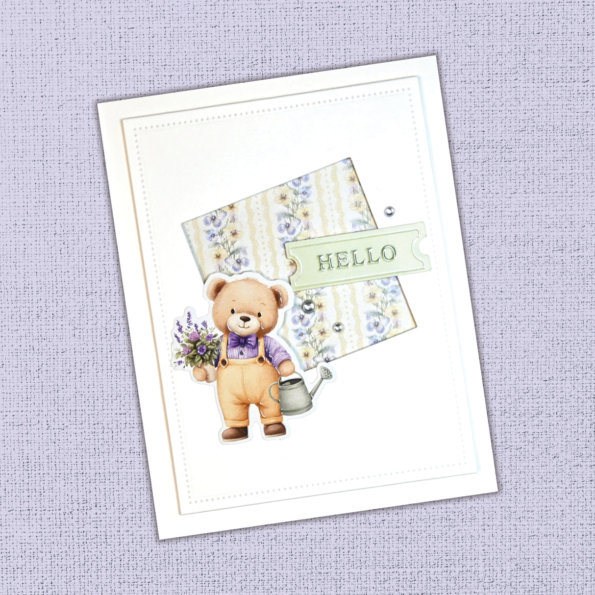 Petals & Pansies Teddies 6x8" Embossed Die Cuts 36463