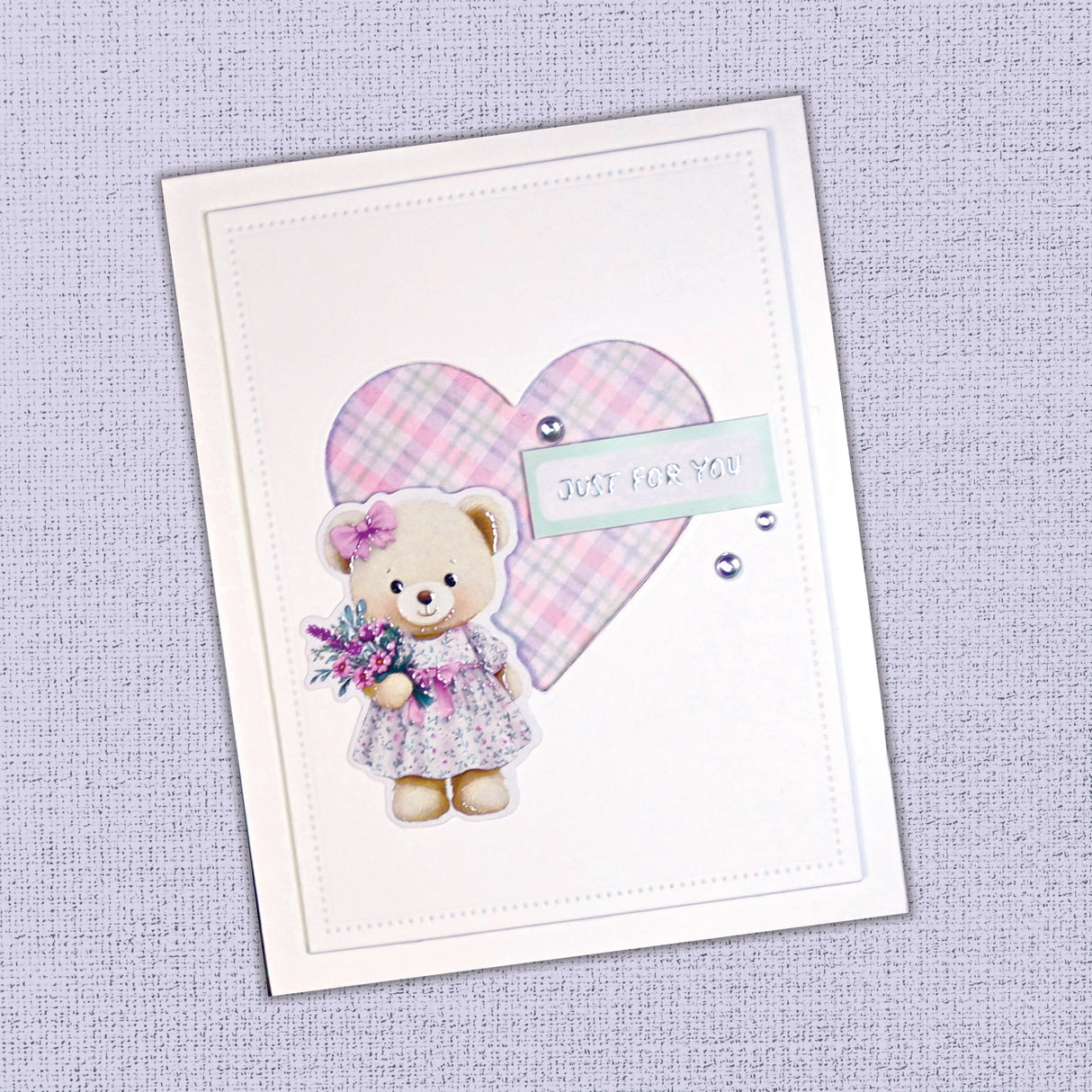Petals & Pansies Teddies 6x8" Embossed Die Cuts 36463
