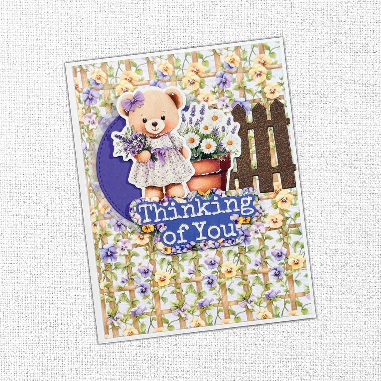 Petals & Pansies Teddies 6x8" Embossed Die Cuts 36463