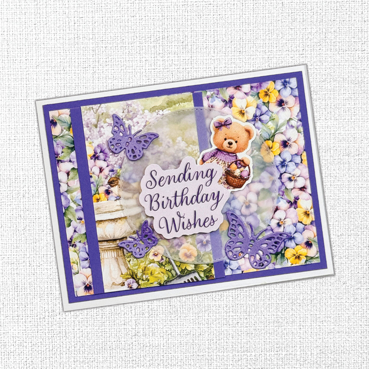 Petals & Pansies Teddies 6x8" Embossed Die Cuts 36463