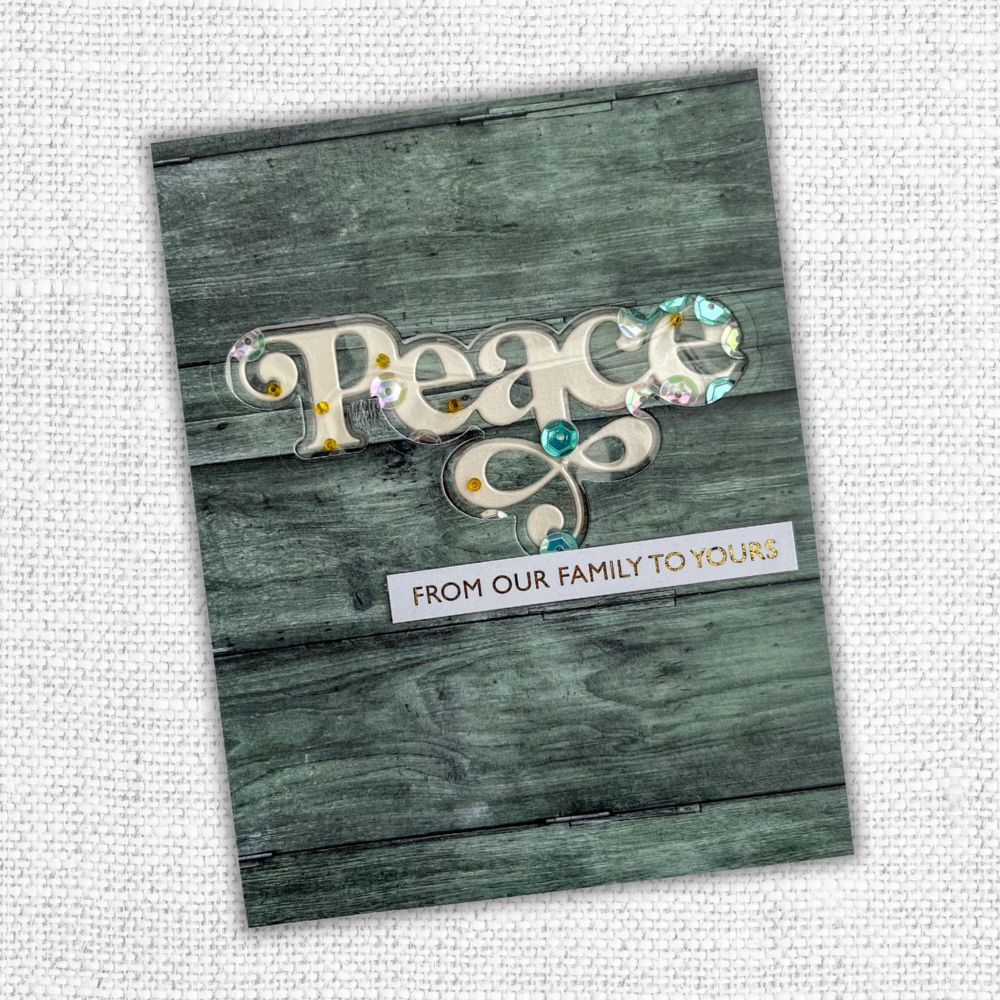 Fancy Script Layered Peace Metal Cutting Die 32451 - Paper Rose Studio