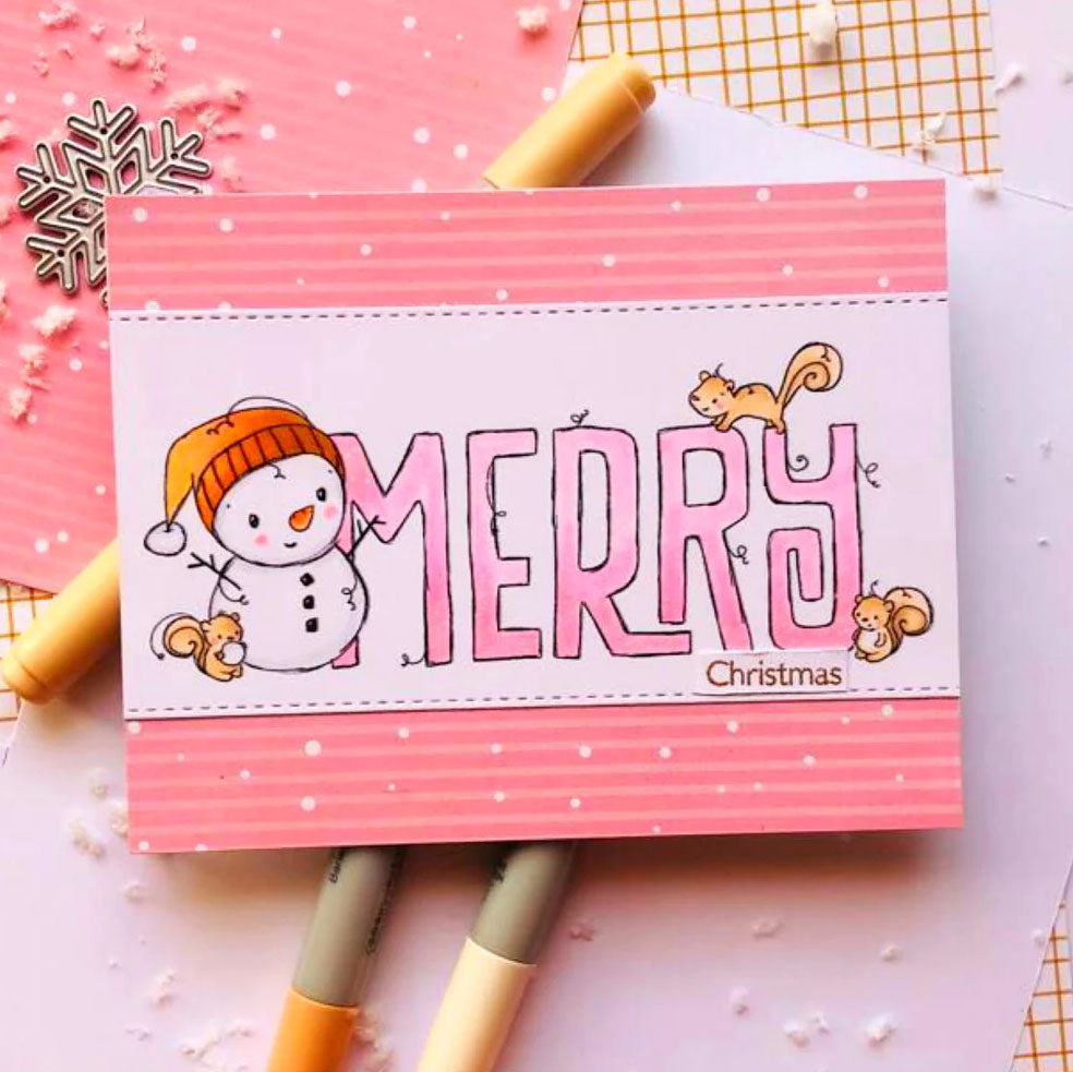 Christmas Merry Word Clear Stamp 31013 - Paper Rose Studio