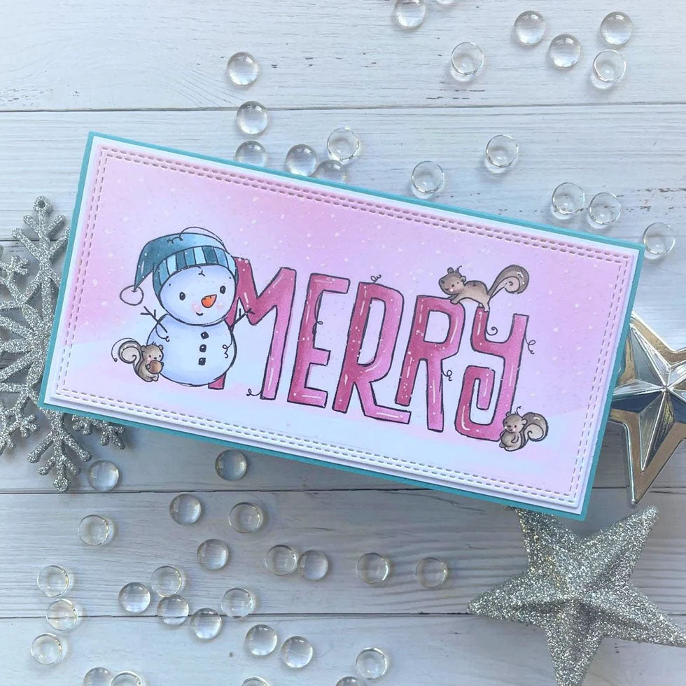 Christmas Merry Word Clear Stamp 31013 - Paper Rose Studio