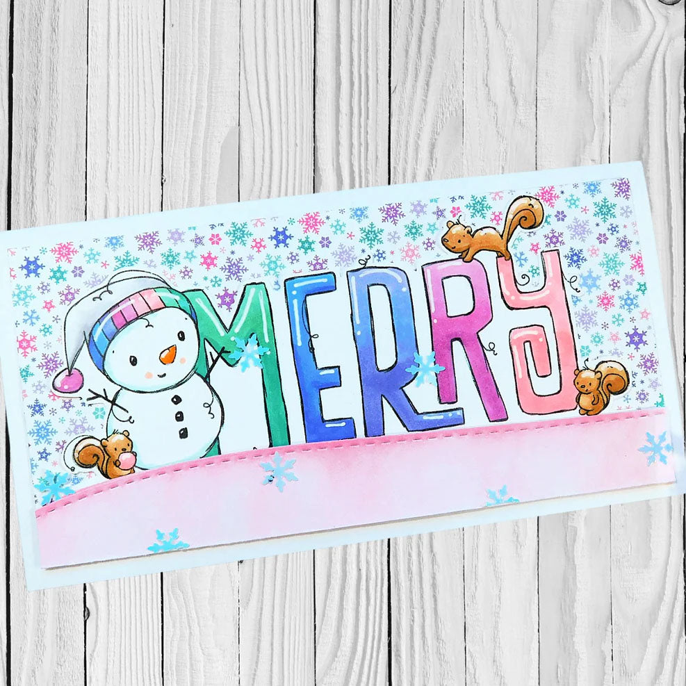 Christmas Merry Word Clear Stamp 31013 - Paper Rose Studio