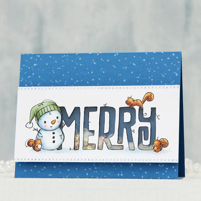 Christmas Merry Word Clear Stamp 31013 - Paper Rose Studio