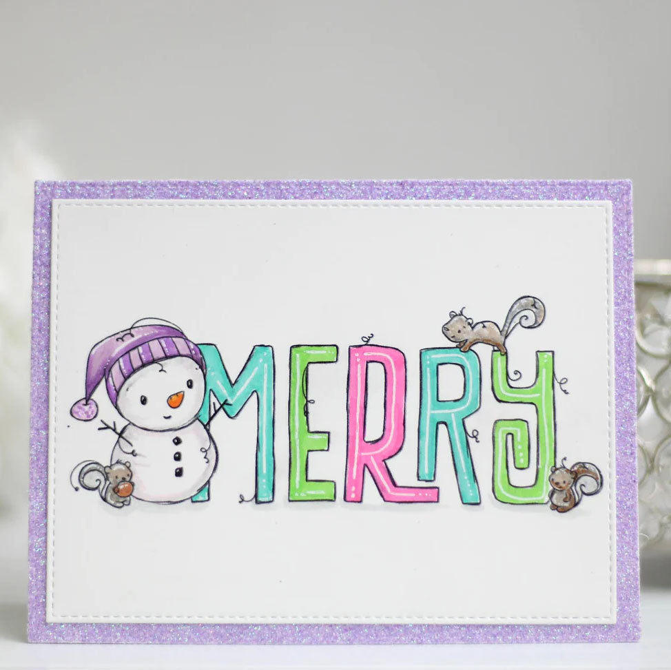 Christmas Merry Word Clear Stamp 31013 - Paper Rose Studio