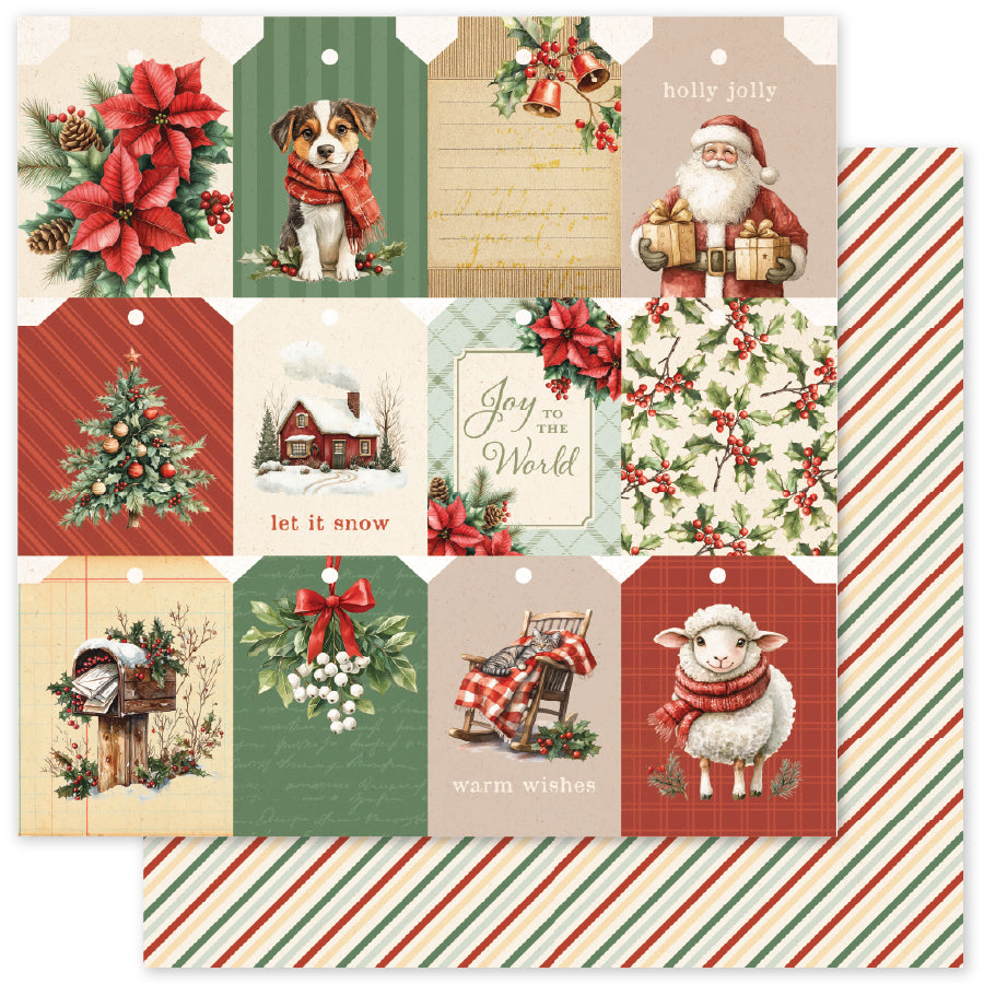 Christmas Tree Farm Basics D 12x12 Paper (12pc Bulk Pack) 35289 - Paper Rose Studio