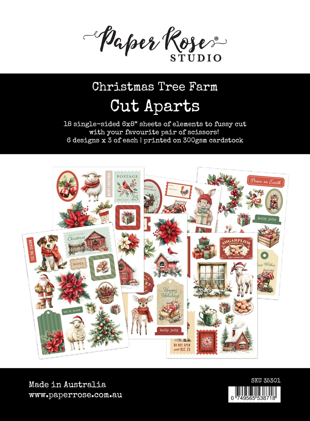 Christmas Tree Farm Cut Aparts Paper Pack 35301 - Paper Rose Studio