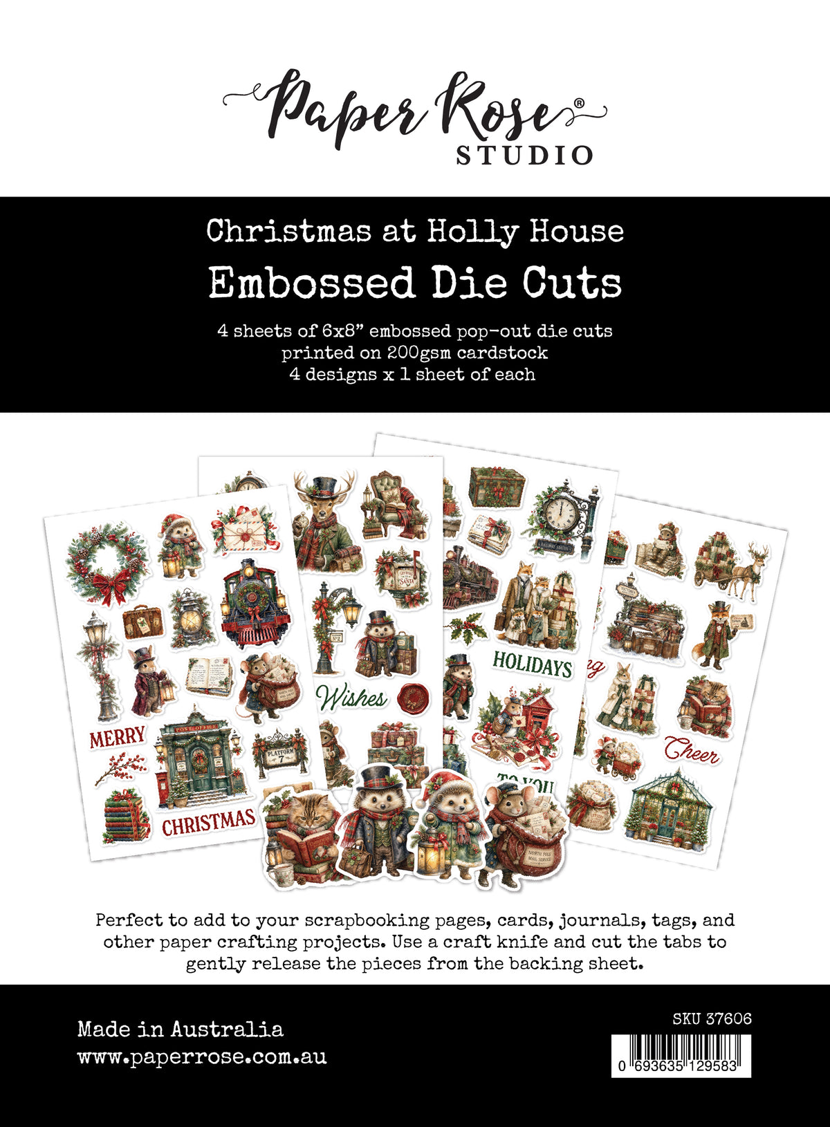 Christmas at Holly House Embossed Die Cuts 37606