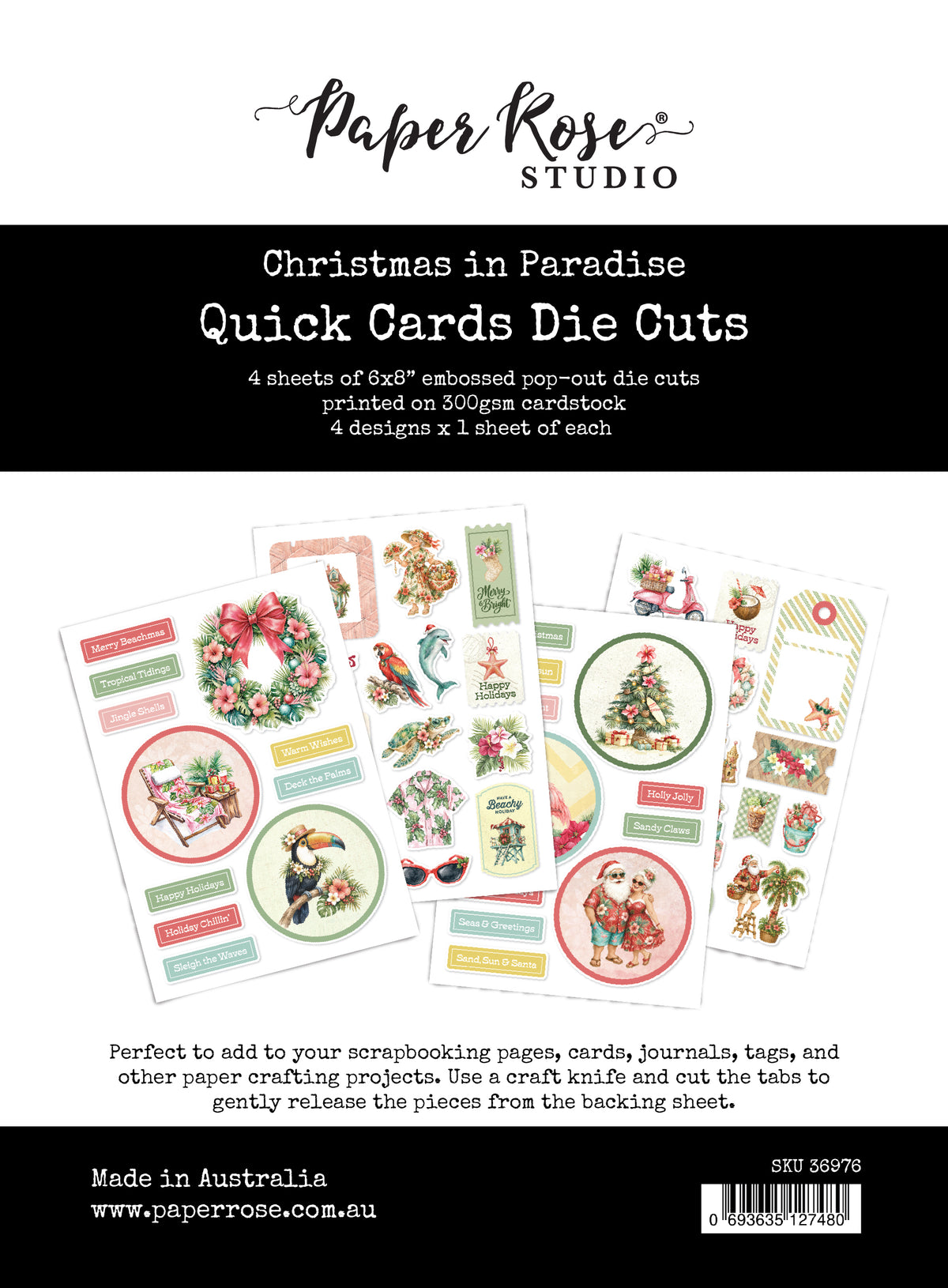Christmas in Paradise 6x8" Quick Cards Die Cuts 36976