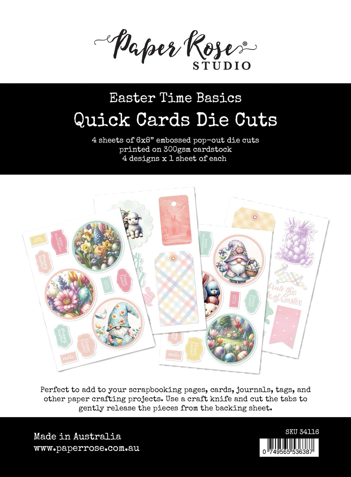 Easter Time Basics 6x8" Quick Cards Die Cuts 34116 - Paper Rose Studio