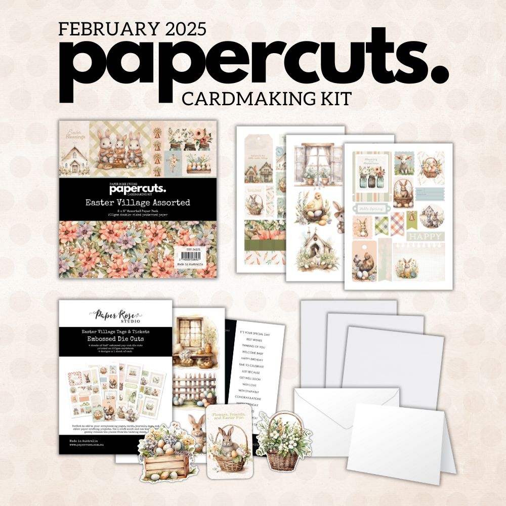 Papercuts Cardmaking Kit - February 2025 Easter Village 34131 - Paper Rose Studio