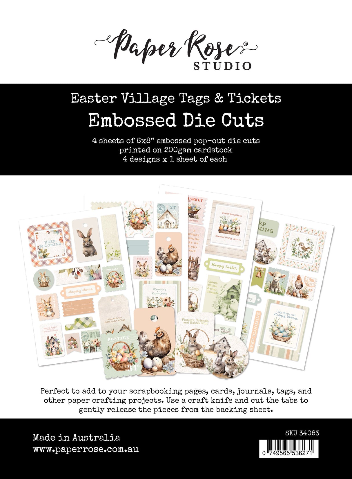 Easter Village Tags & Tickets Embossed Die Cuts 34083 - Paper Rose Studio