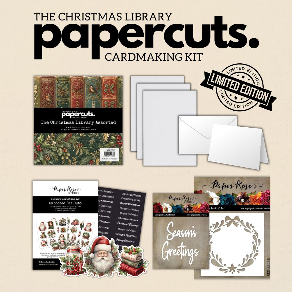 The Christmas Library LIMITED EDITION Papercuts Cardmaking Kit with METAL DIES 37597