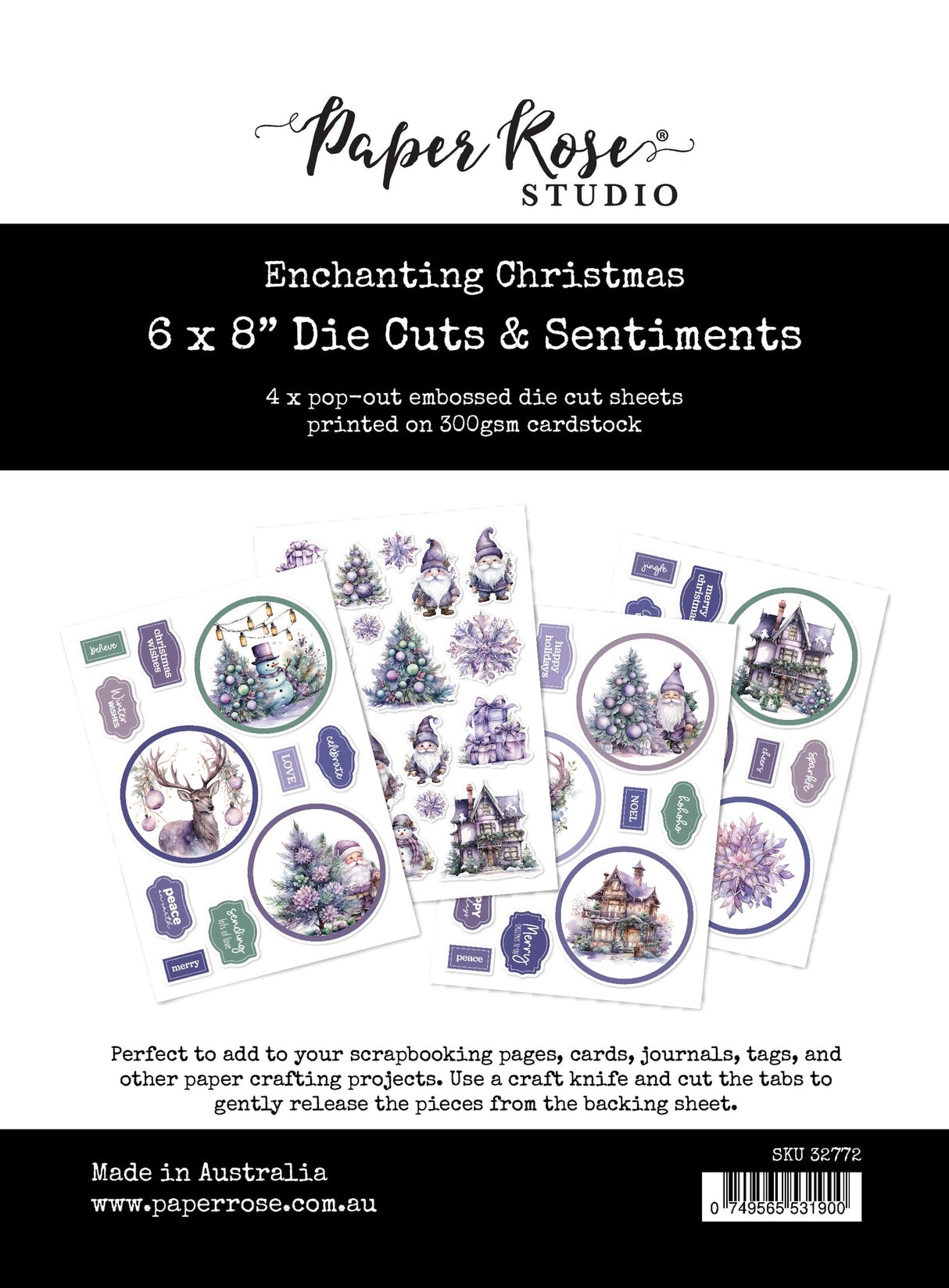 Enchanting Christmas 6x8" Die Cuts & Sentiments 32772 - Paper Rose Studio