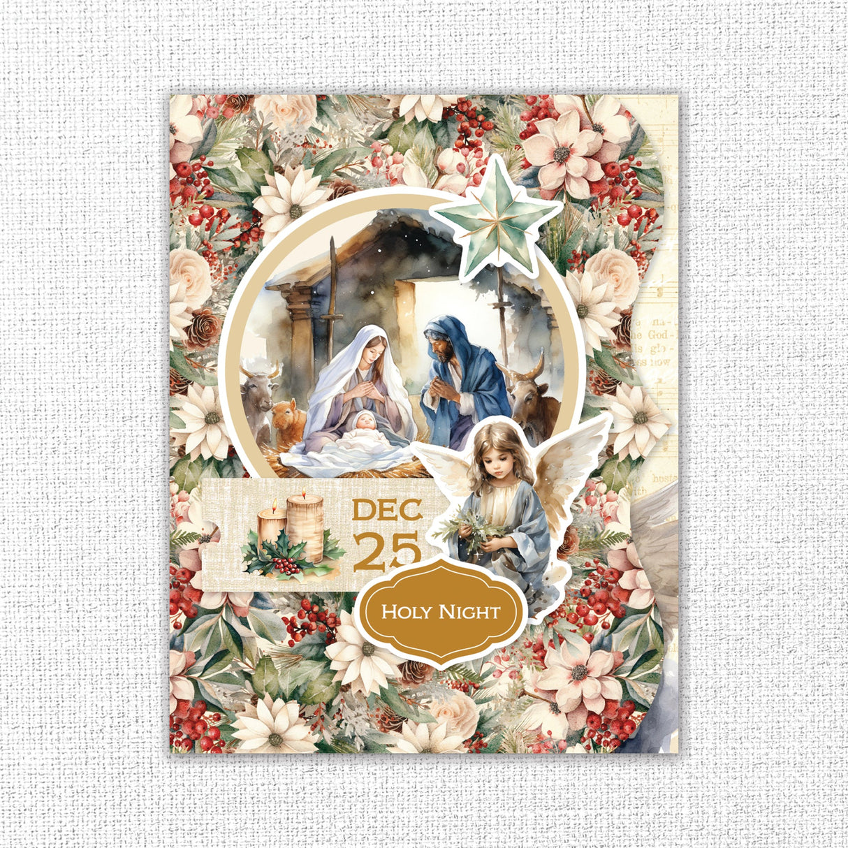 Joy to the World 8.5" x 11" Mini Junk Journal Folio Kit 35566 - Paper Rose Studio