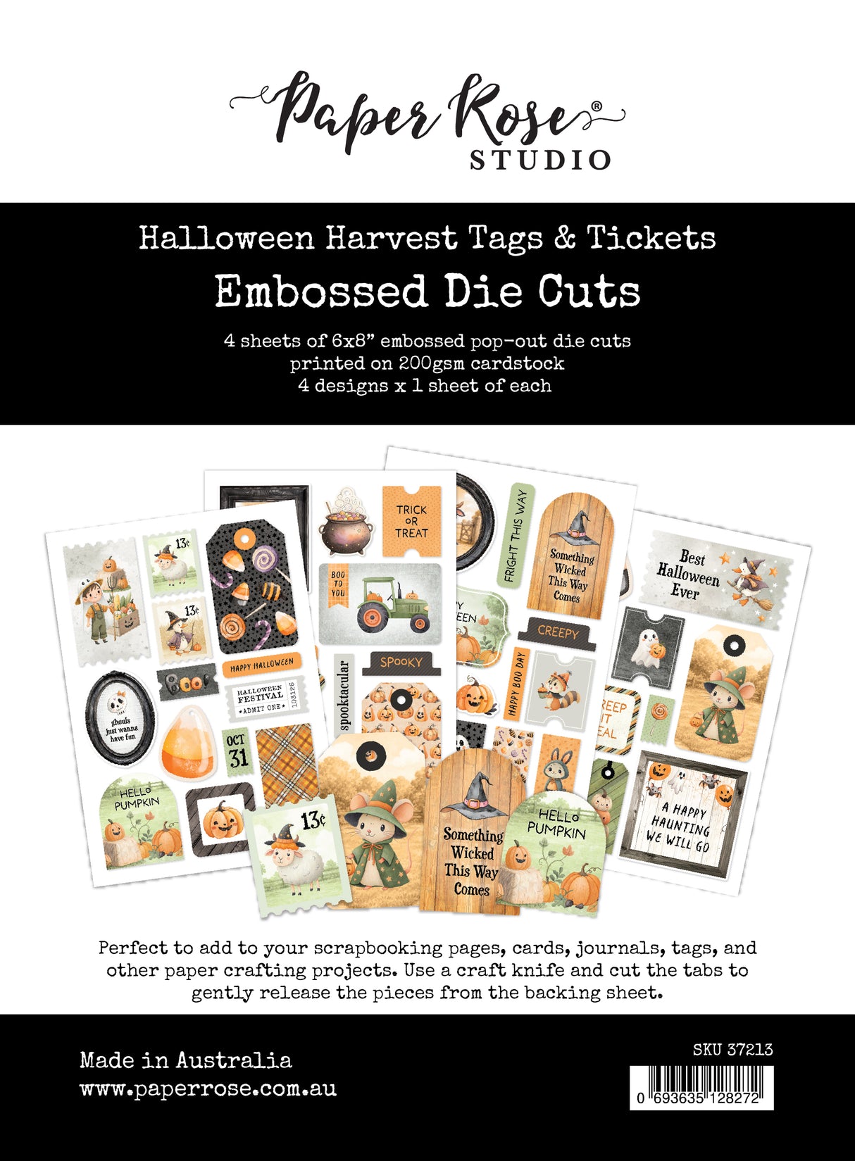 Halloween Harvest 6x8" Tags & Tickets Embossed Die Cuts 37213