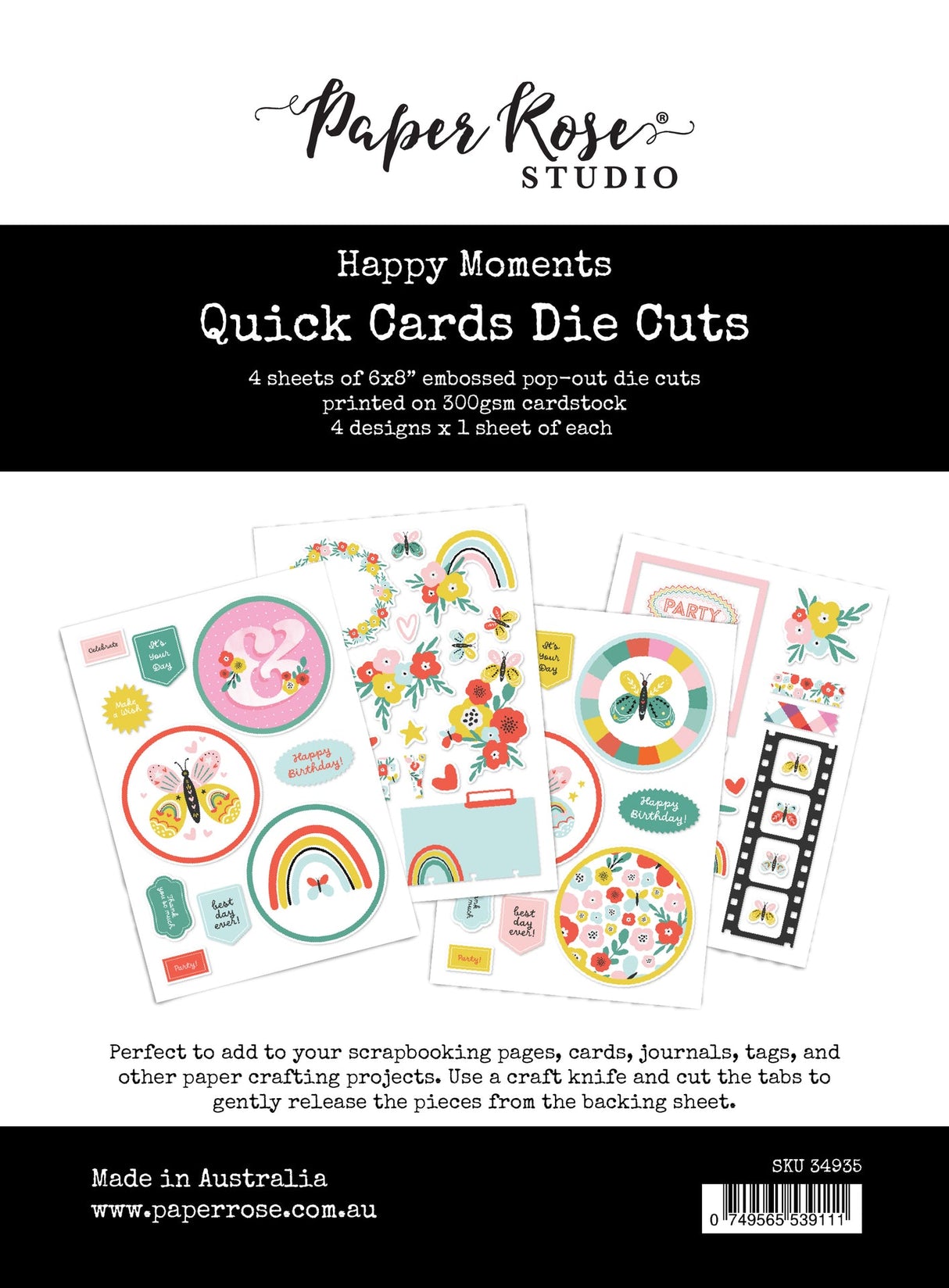Happy Moments 6x8" Quick Cards Die Cuts 34935 - Paper Rose Studio