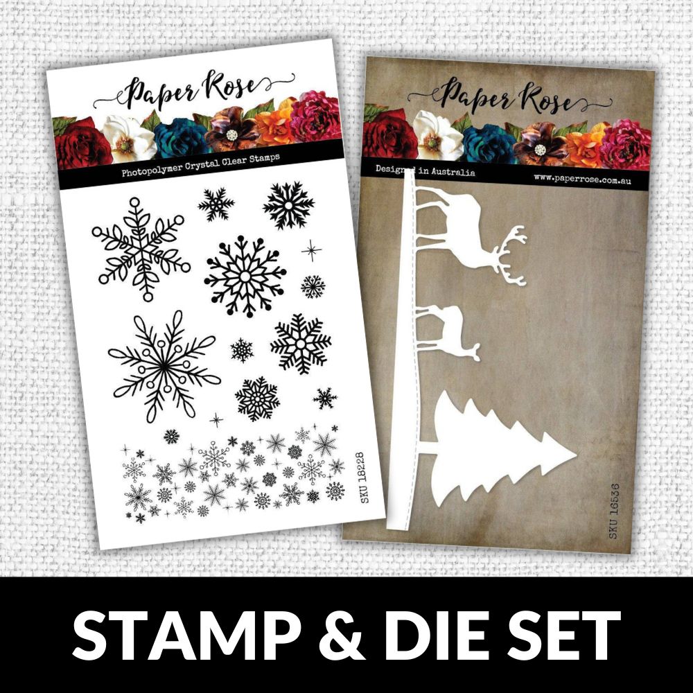 Christmas Snowflakes 4x6" CLEAR STAMP & DIE SET 18228 16536 DISCONTINUED - Paper Rose Studio