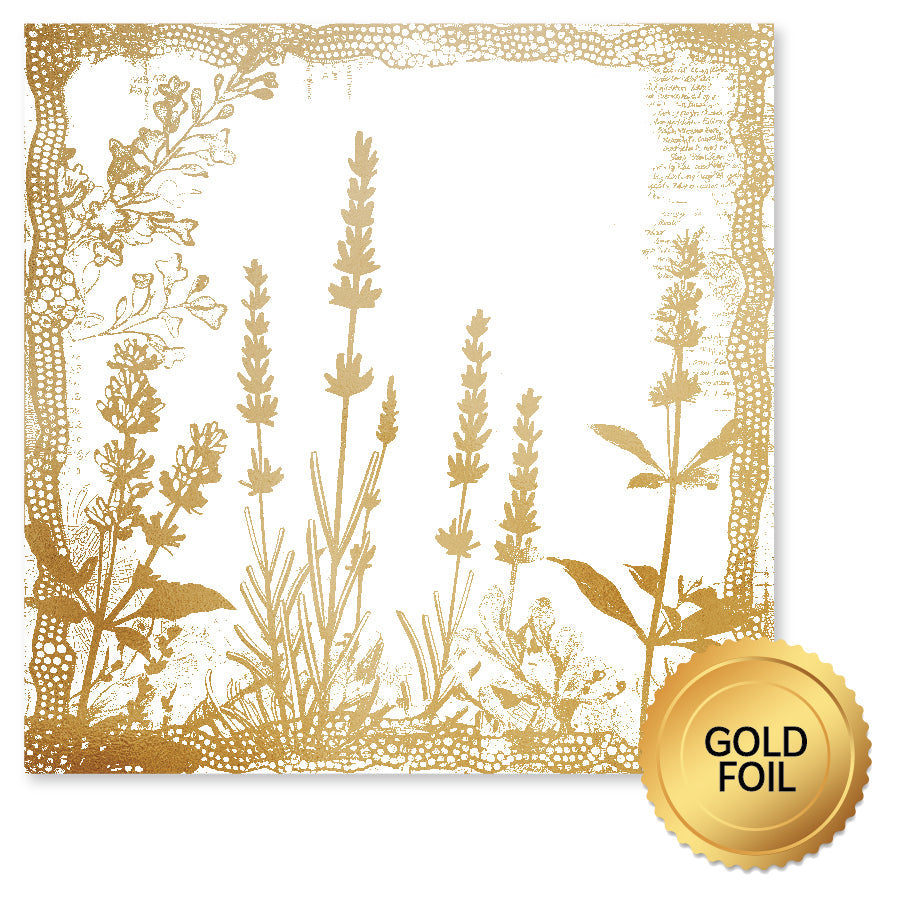 Lavender & Roses Gold Foil A 12x12 Paper (6pc Bulk Pack) 32223 - Paper Rose Studio