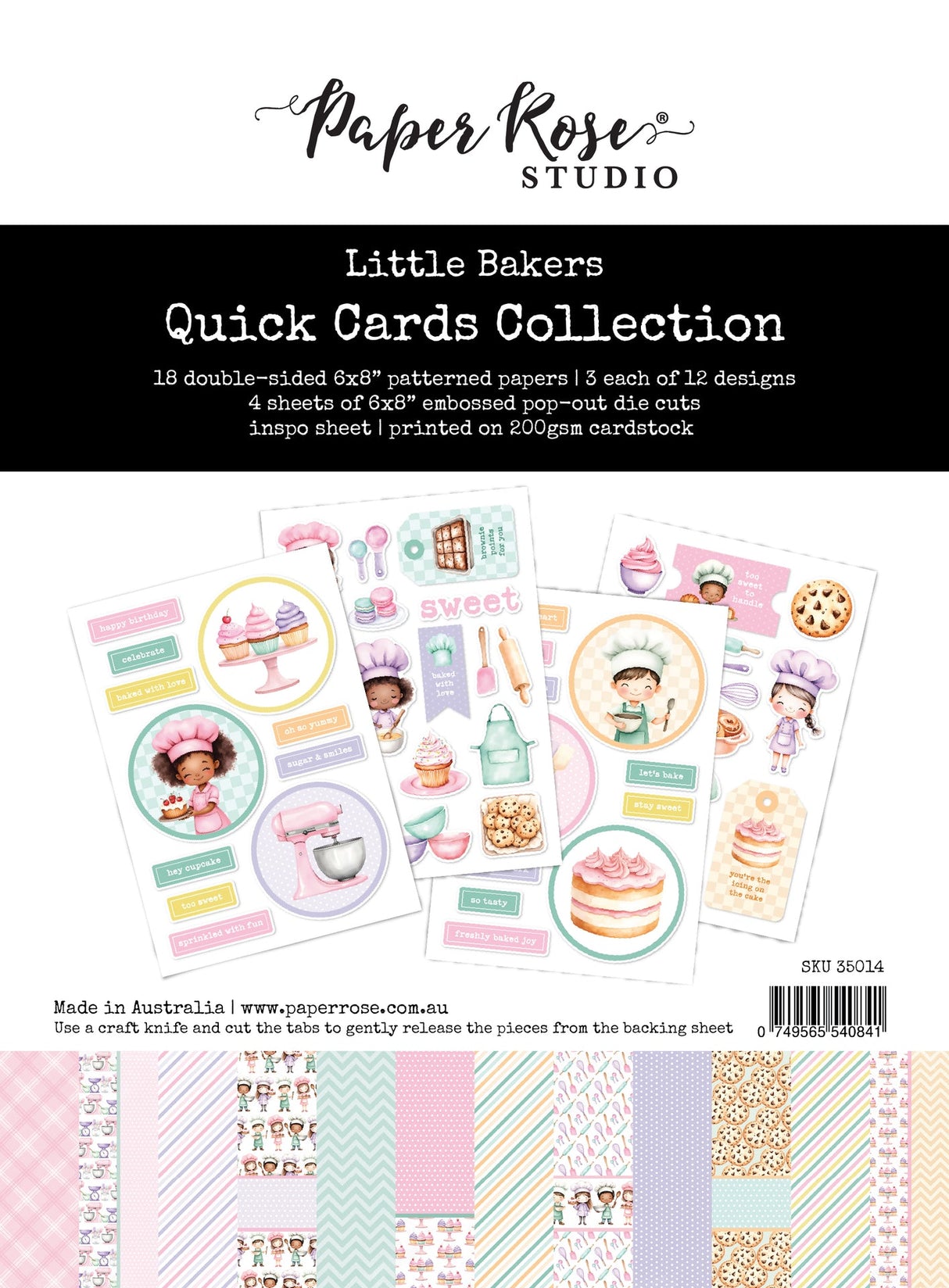 Little Bakers 6x8" Quick Cards Collection 35014 - Paper Rose Studio
