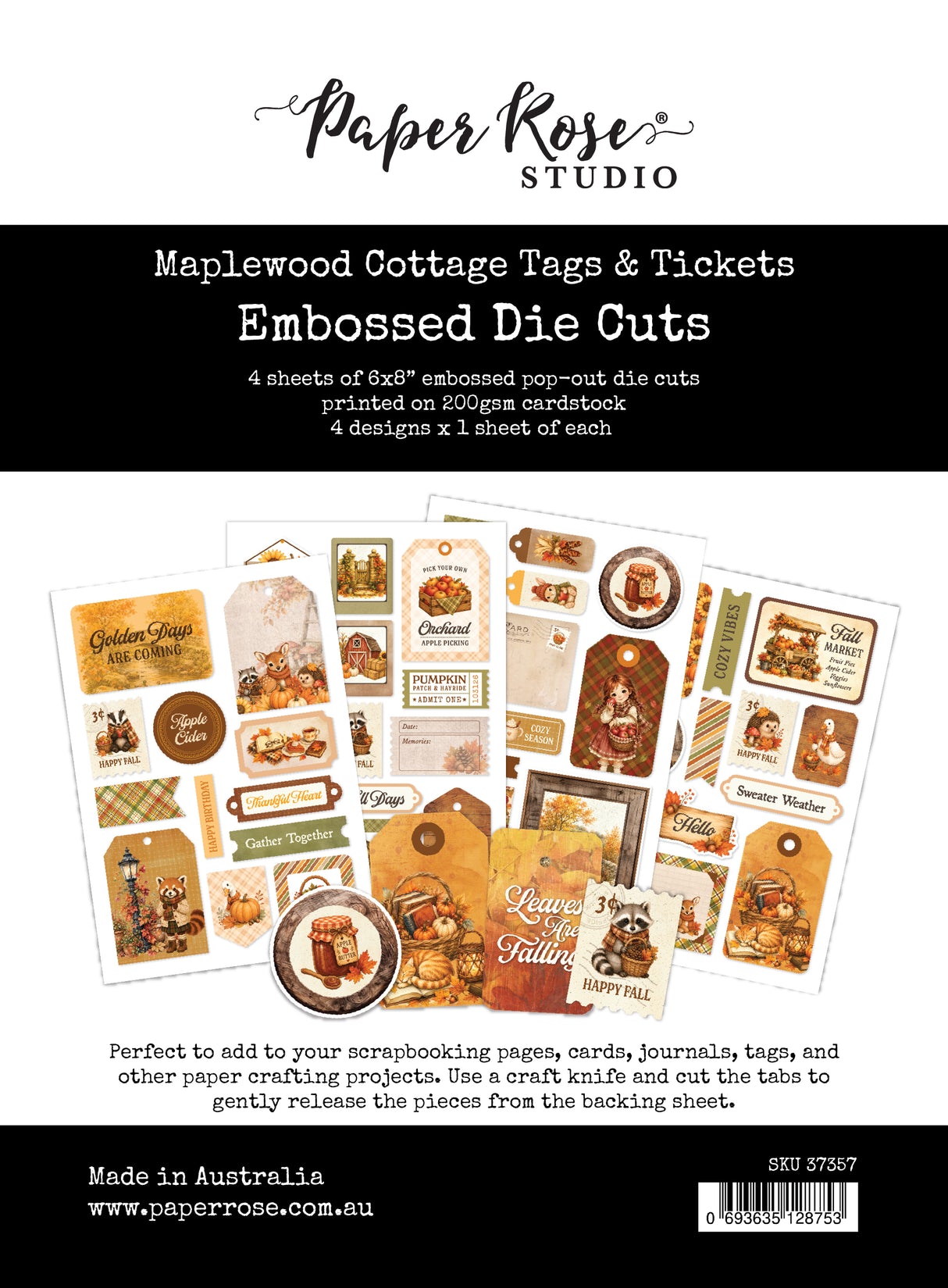 Maplewood Cottage 6x8" Tags & Tickets Embossed Die Cuts 37357