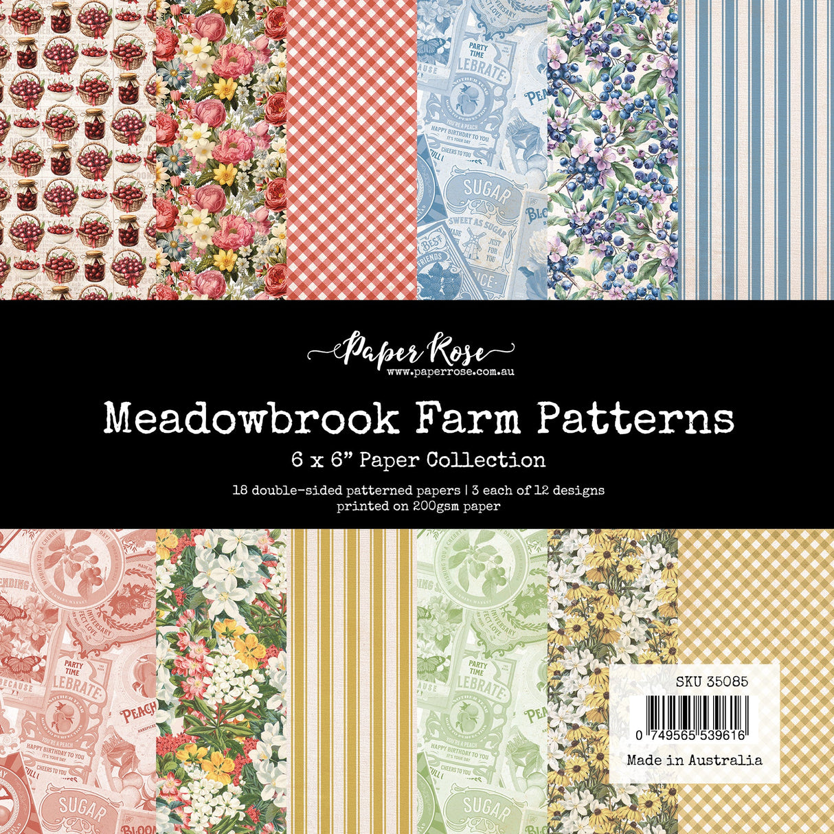 Meadowbrook Farm Patterns 6x6 Paper Collection 35085 - Paper Rose Studio